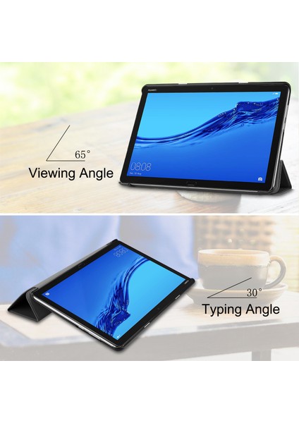 Enkay Hat Prınce Pu Deri Akıllı Tablet Kılıfı Üç Katlı Standlı Huawei Mediapad M5 Lite 10-Siyah (Yurt Dışından) fiyatları