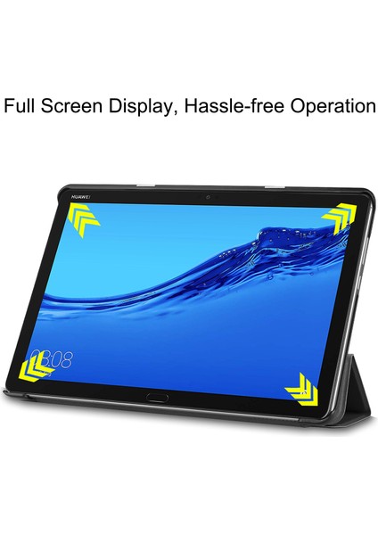 Enkay Hat Prınce Pu Deri Akıllı Tablet Kılıfı Üç Katlı Standlı Huawei Mediapad M5 Lite 10-Siyah (Yurt Dışından) indirimleri