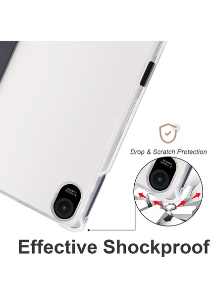 Honor Pad 8 Için Üç Katlı Standı Tablet Kılıfı ile Kalem Tutucu Pu Deri Şeffaf Tpu Arka Kapak, Otomatik Uyandırma/uyku-Siyah (Yurt Dışından) indirimleri
