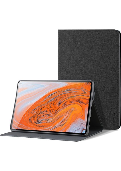 X-Level Canvas Serisi Huawei Matepad 10.4(2020)KUMAŞ Dokusu Deri+Tpu Tablet Kılıfı-Siyah (Yurt Dışından)
