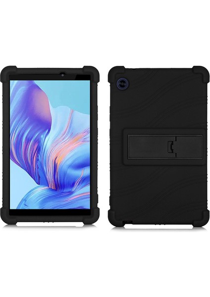 Honor Tablet X7 için Koruyucu Tablet Kapak Kaymaz Silikon Tablet Kılıfı PC Kickstand-Siyah (Yurt Dışından)