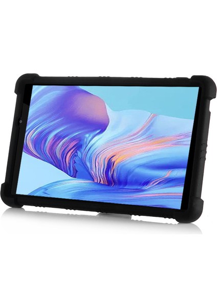Honor Tablet X7 için Koruyucu Tablet Kapak Kaymaz Silikon Tablet Kılıfı PC Kickstand-Siyah (Yurt Dışından)