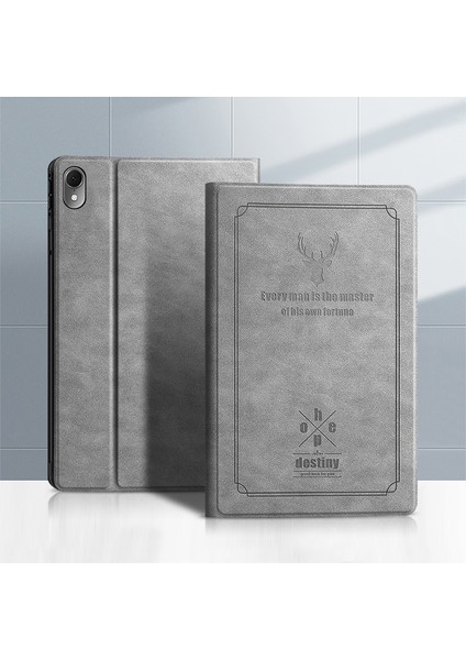 Huawei Qingyun C7 Için Geyik Desenli Tablet Kılıf Pu Deri + Tpu Yumuşak Kavrama Darbeye Dayanıklı Stand Kapağı-Gri (Yurt Dışından) fiyatları