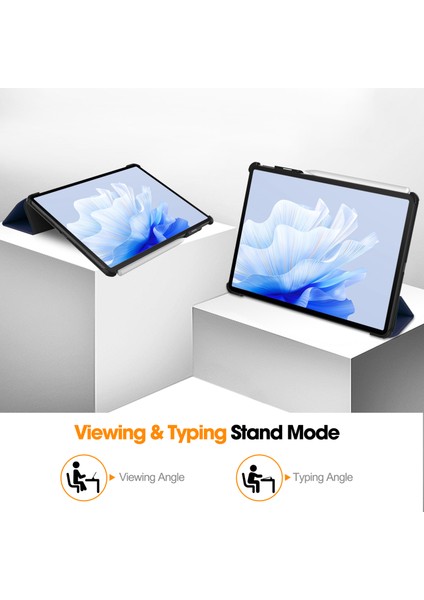 Tablet Kılıfı Huawei Matepad Air 11.5 INÇ(2023)ÜÇ Katlı Stand Otomatik Uyku/uyandırma Pu Deri Tam Koruyucu Kapak-Mavi (Yurt Dışından) modelleri