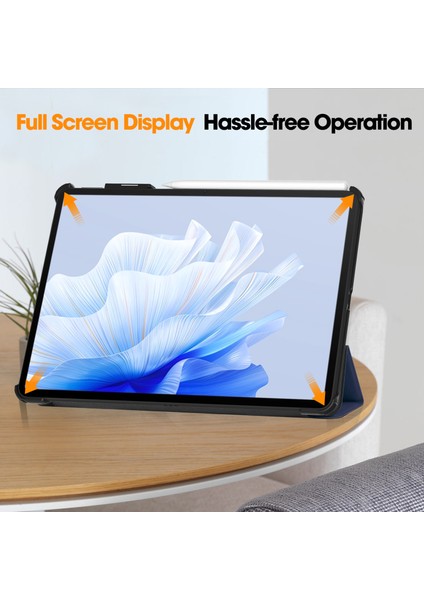 Tablet Kılıfı Huawei Matepad Air 11.5 INÇ(2023)ÜÇ Katlı Stand Otomatik Uyku/uyandırma Pu Deri Tam Koruyucu Kapak-Mavi (Yurt Dışından) fırsatları