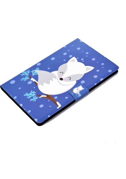 Huawei Matepad T10S/T10 Tablet Shell-Beyaz Tilki Için Desen Baskı Deri Stand (Yurt Dışından)