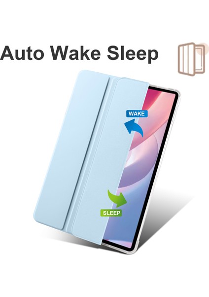 Honor Pad X8 Pro/pad X9 Üç Katlı Stand Tablet Kılıfı Kalem Yuvası Pu Deri Şeffaf Tpu Arka Kapak-Bebek Mavisi (Yurt Dışından) fiyatları