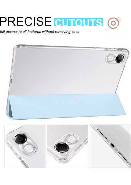 Honor Pad X8 Pro/pad X9 Üç Katlı Stand Tablet Kılıfı Kalem Yuvası Pu Deri Şeffaf Tpu Arka Kapak-Bebek Mavisi (Yurt Dışından) fırsatları