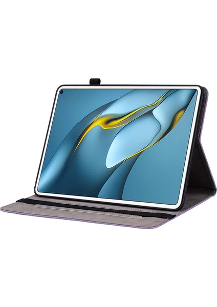 Huawei Matepad Pro 10.8(2021)BASKILI Stand Pu Deri Tablet Kapak Koruyucu Kılıf-Mor Için (Yurt Dışından) fırsatları