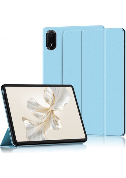 Honor Pad 9 Pro Kılıf Pu Deri Tpu Geri Tam Koruma Üç Katlı Stand Tablet Kapak-Mavi (Yurt Dışından)