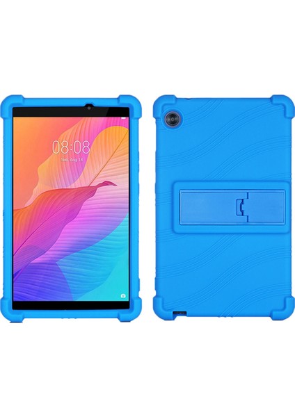 Huawei Matepad T8 8 Inç 2020 (KOB2-L09/W09) Için Koruyucu Kapak,pc Kickstand'lı Yumuşak Silikon Tablet Kılıfı-Koyu Mavi (Yurt Dışından)