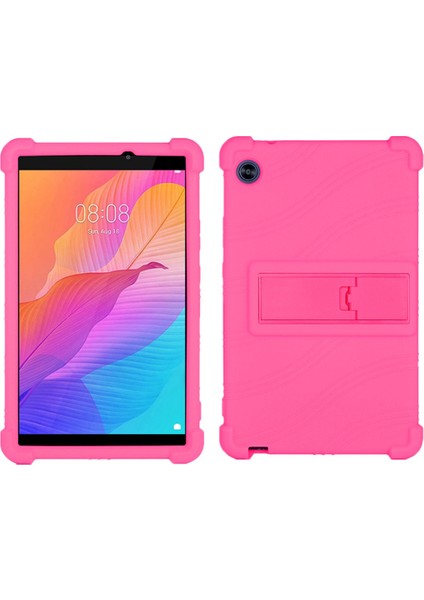 Huawei MatePad T8 8 inç 2020 (KOB2-L09/W09) için koruyucu kapak, PC Kickstand-Rose ile yumuşak silikon tablet kılıfı (Yurt Dışından)