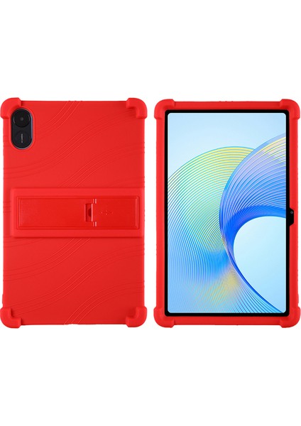 Honor Pad X8 Pro ELN-W09 Silikon Tablet Kılıfı Çizilmeye Dayanıklı Tablet Kılıfı Pc Kickstand-Kırmızı (Yurt Dışından)