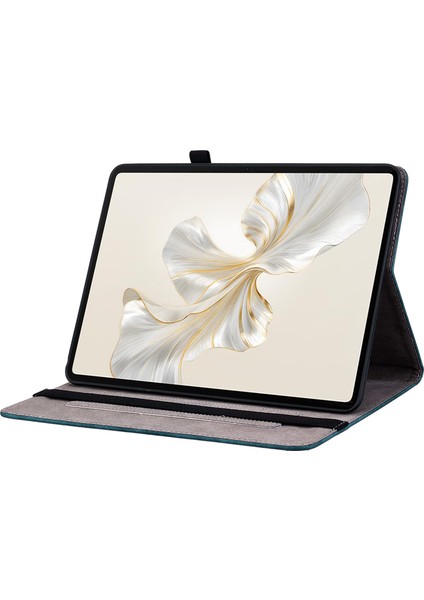 Honor Pad 9 Kılıf Kart Tutuculu Gül Çiçek Baskılı Deri Koruyucu Kapak-Mavi (Yurt Dışından) modelleri
