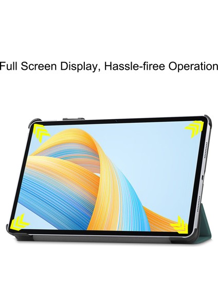 Honor Pad V8 Için Üç Katlı Stand Tablet Kılıfı Otomatik Uyku/uyandırma-Siyahımsı Yeşil ile Pu Deri Tam Koruyucu Kapak (Yurt Dışından) indirimleri