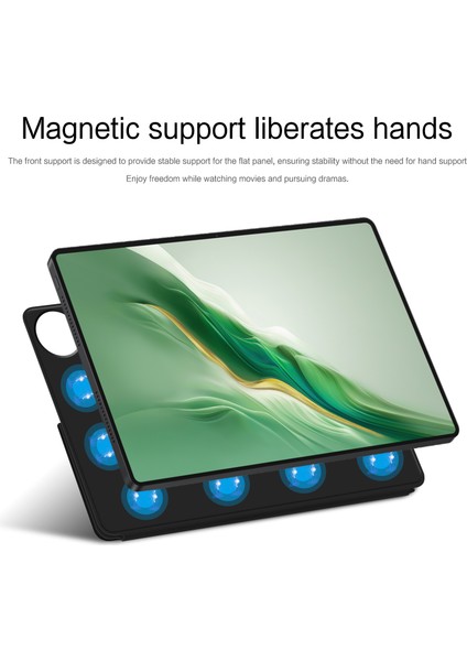 Honor Magicpad 2 12.3 Deri Kılıf Origami Standı Manyetik Tablet Kapağı Otomatik Uyandırma/uyku-Siyah (Yurt Dışından)