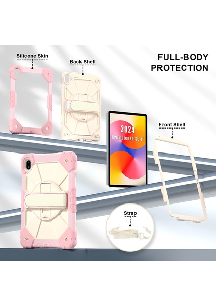 Huawei Matepad Se 11 Için Kılıf Kickstand Silikon + Pc Tablet Kılıfı, Omuz Askılı-Gül Altın (Yurt Dışından) fiyatları