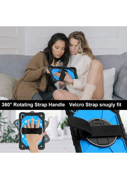 Huawei Matepad Se 11 Için Kılıf Kickstand Silikon + Omuz Askılı Pc Tablet Kılıfı-Siyah/mavi (Yurt Dışından) fırsatları