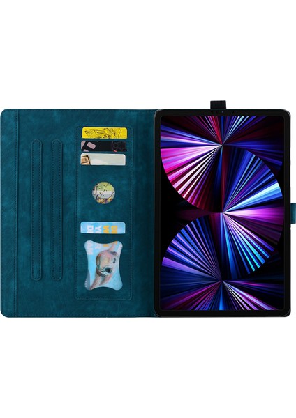 Honor Pad X8A Kılıf Çevirme Standı Deri Tablet Kapak Kiraz Çiçeği Kedi Baskılı-Mavi (Yurt Dışından) fiyatları