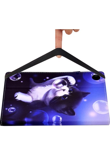 Desen Baskı Tablet Standı Kılıf Huawei Matepad T 10 S 10.1 Inç/matepad T 10 9.7 Inç Anti-Damla Kapak Elastik Bant-Kabarcık ve Kedi (Yurt Dışından) modelleri