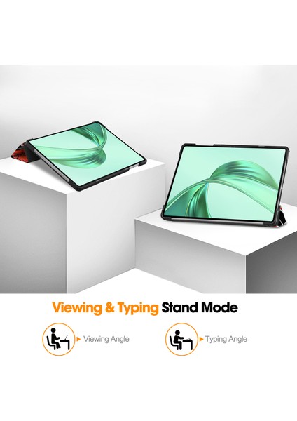 Honor Pad X8A Kılıf Desenli Baskı Deri Standlı Tablet Kapağı-Grafiti (Yurt Dışından)