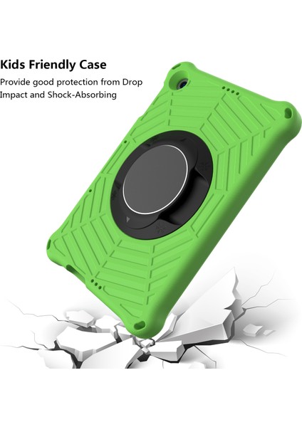 Örümcek Ağı Dokusu Kickstand Eva Kılıfı Omuz Askılı Huawei Enjoy Tablet 2/matepad T 10 9,7 Inç/matepad T 10S 10,1 Inç-Yeşil (Yurt Dışından)