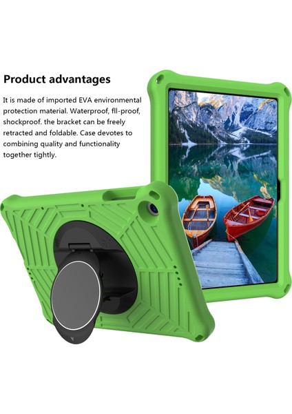 Örümcek Ağı Dokusu Kickstand Eva Kılıfı Omuz Askılı Huawei Enjoy Tablet 2/matepad T 10 9,7 Inç/matepad T 10S 10,1 Inç-Yeşil (Yurt Dışından)