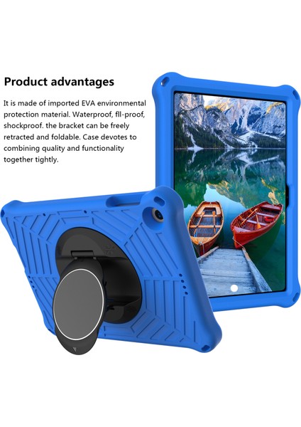 Örümcek Ağı Dokusu Kickstand Eva Kılıfı Omuz Askılı Huawei Enjoy Tablet 2/matepad T 10 9,7 Inç/matepad T 10S 10,1 Inç-Mavi (Yurt Dışından) modelleri