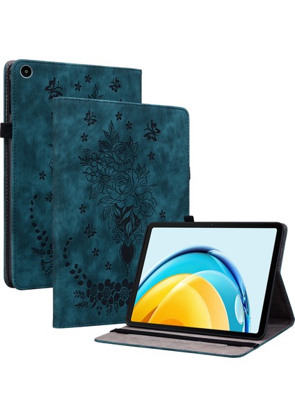 Huawei Matepad Se Için 10.4 Inç Anti-Toz Tablet Kılıfı Pu Deri + Tpu Kabuk Baskılı Tasarım Standı Kapak-Mavi (Yurt Dışından)