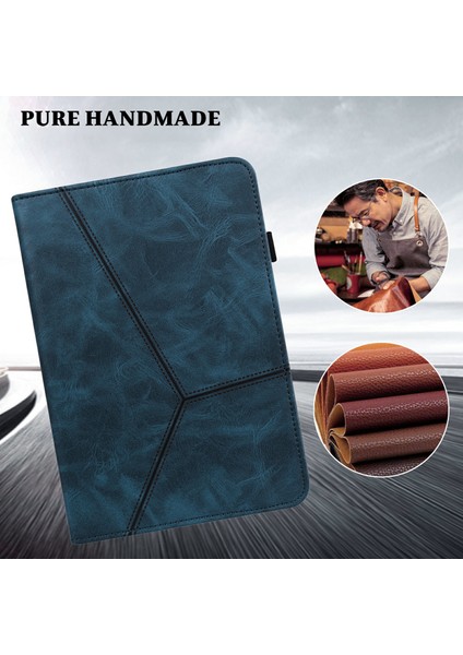 Huawei Mediapad T5 10.1-Blue Için Kart Tutuculu Dikiş Hattı Tasarımı Deri Tablet Standı Kapağı (Yurt Dışından) fiyatları