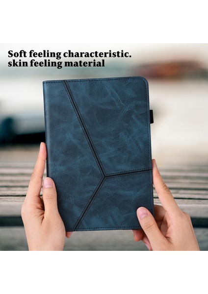 Huawei Mediapad T5 10.1-Blue Için Kart Tutuculu Dikiş Hattı Tasarımı Deri Tablet Standı Kapağı (Yurt Dışından) indirimleri