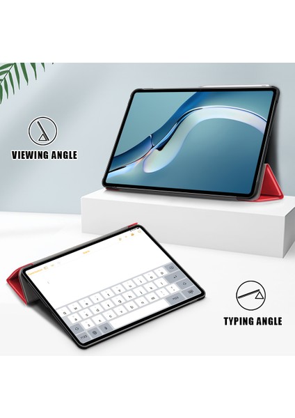 Huawei Matepad Pro 12.6(2021)-KIRMIZI Için Premium Pu Deri Üç Katlı Çevirme Tasarımı Otomatik Uyandırma/uyku Özellikli Hafif Akıllı Stand Kapağı (Yurt Dışından) fiyatları