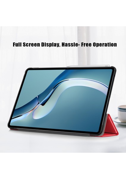 Huawei Matepad Pro 12.6(2021)-KIRMIZI Için Premium Pu Deri Üç Katlı Çevirme Tasarımı Otomatik Uyandırma/uyku Özellikli Hafif Akıllı Stand Kapağı (Yurt Dışından) indirimleri