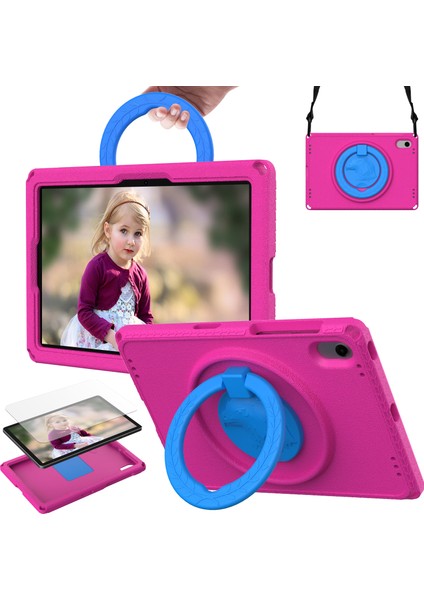 Kartal Desenli Kickstand Tablet Kapağı Huawei Matepad Se 11/lenovo Tab M11/SAMSUNG Galaxy Tab S9 Fe/s9/s8/s7/xiaomi Redmi Pad Se/pad 6-Rose (Yurt Dışından)