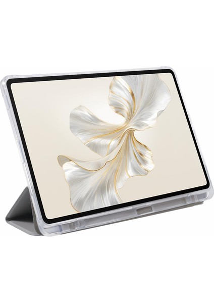 Honor Pad 9 Kılıf Üç Katlı Standlı Deri Tablet Kılıfı Kalem Yuvalı-Gri (Yurt Dışından) fırsatları
