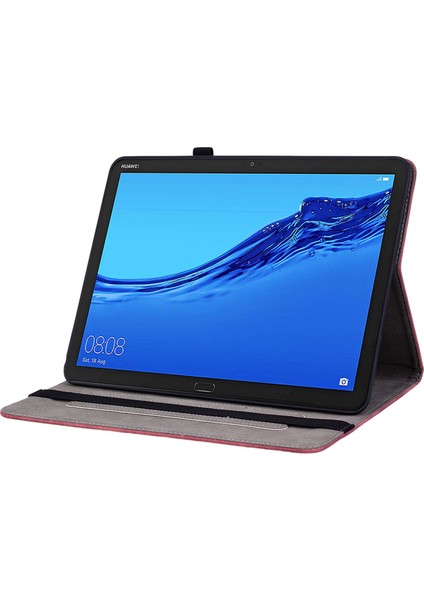 Koruyucu Kılıf Huawei Mediapad M5 Lite 10.1/mediapad C5 10 Baskılı Stand Pu Deri Kapak-Kırmızı (Yurt Dışından) fırsatları