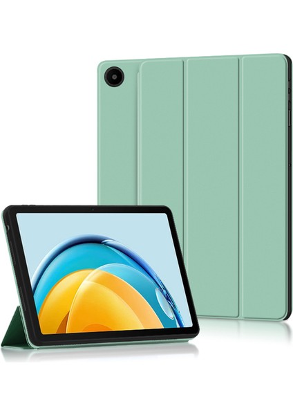 Huawei Matepad Se Için 10.4 Inç Üç Katlı Stand Koruyucu Folyo Tablet Kılıfı Pu Deri Darbeye Dayanıklı Tablet Kapak-Mavi (Yurt Dışından)