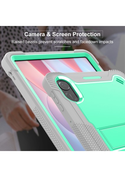 Honor Pad X9 Için Koruyucu Kılıf Kickstand Darbeye Dayanıklı Silikon + Pc Tablet Kapağı-Gri + Nane Yeşili (Yurt Dışından) modelleri