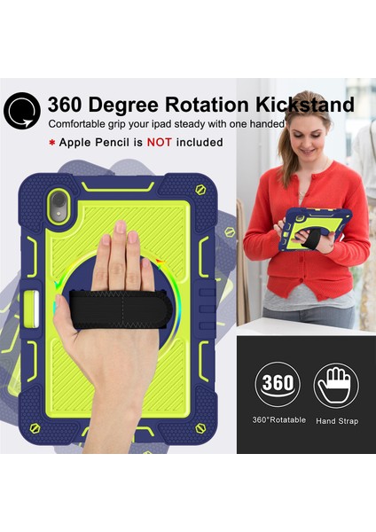 Silikon + Pc Tablet Kılıfı Huawei Matepad 11(2023)DARBEYE Dayanıklı Kickstand Kapak Bilek Bandı/omuz Askısı-Lacivert+Sarı Yeşil (Yurt Dışından) fiyatları