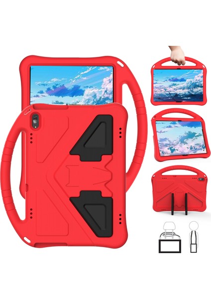 Huawei Mediapad T5 10.1-Red Için Anti-Şok Saplı Koruyucu Eva Tablet Kılıfı Kabuk (Yurt Dışından)