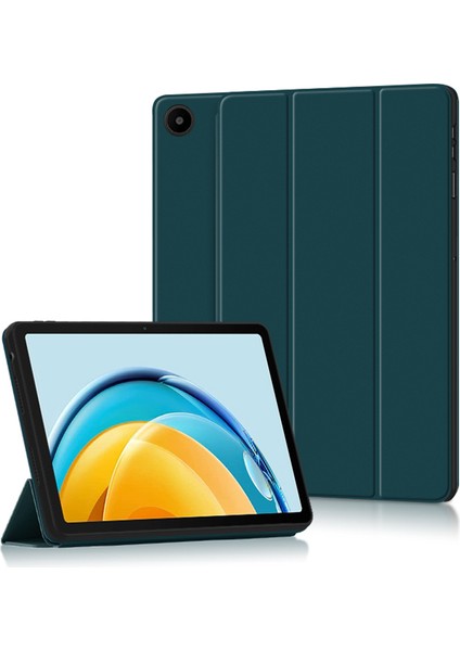 Huawei Matepad Se Için 10.4 Inç Üç Katlı Stand Koruyucu Folyo Tablet Kılıfı Pu Deri Darbeye Dayanıklı Tablet Kapak-Yeşil (Yurt Dışından)