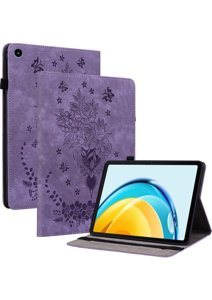 Huawei Matepad Se Için 10.4 Inç Anti-Toz Tablet Kılıfı Pu Deri + Tpu Kabuk Baskılı Tasarım Standı Kapağı-Mor (Yurt Dışından)