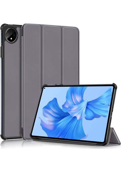 Huawei Matepad Pro 11 (2022) Için Koruyucu Kılıf Pu Deri Düz Renk Folyo Kapak Çevirin Üç Katlı Stand Tablet Koruyucu ile Otomatik Uyandırma/uyku-Gri (Yurt Dışından)