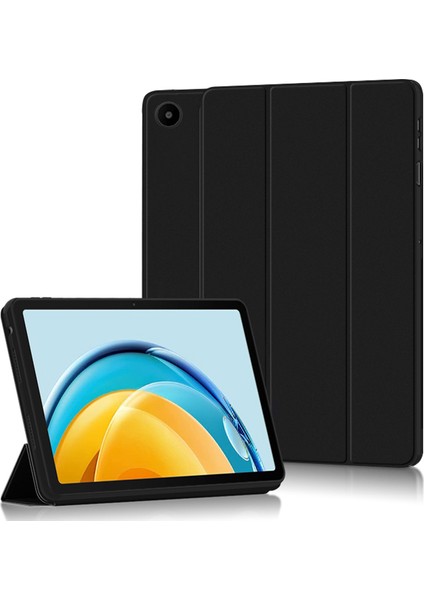 Huawei Matepad Se Için 10.4 Inç Üç Katlı Stand Koruyucu Folyo Tablet Kılıfı Pu Deri Darbeye Dayanıklı Tablet Kapak-Siyah (Yurt Dışından)