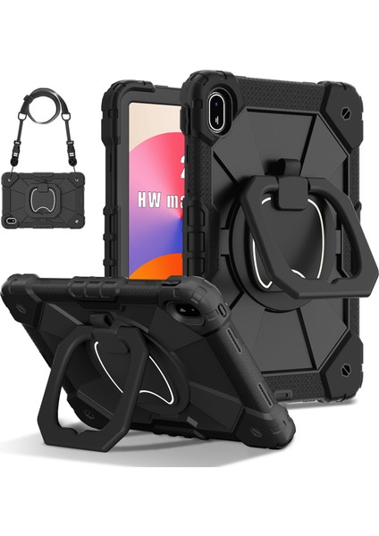Huawei Matepad Se 11 Kickstand Kılıf Silikon+Pc Tablet Kapağı-Siyah/siyah (Yurt Dışından)