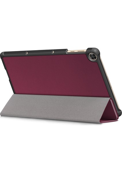 Onur Pad X8/x8 Lite/huawei Matepad T 10 Pu Deri Üç Katlı Stand Kapak Anti-Damla Tablet Koruyucu Kılıf-Şarap Kırmızı (Yurt Dışından) fırsatları