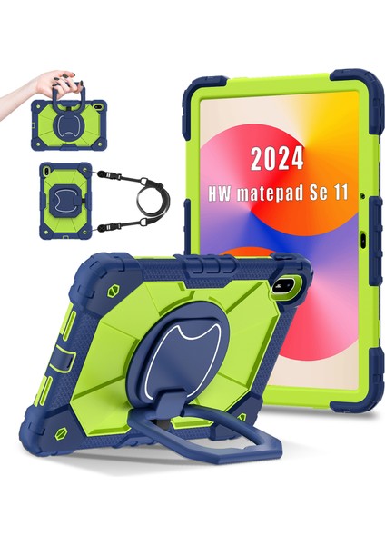 Huawei Matepad Se 11 Kickstand Kılıf Silikon + Pc Tablet Kılıfı-Lacivert/sarı Yeşil (Yurt Dışından) fiyatları