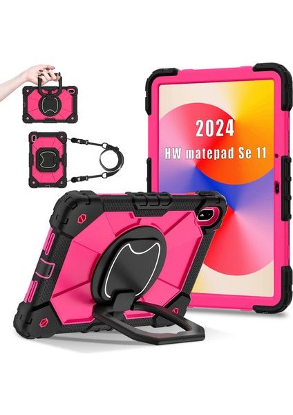 Huawei Matepad Se 11 Kickstand Kılıf Silikon+Pc Tablet Kapağı-Siyah/gül (Yurt Dışından) fiyatları