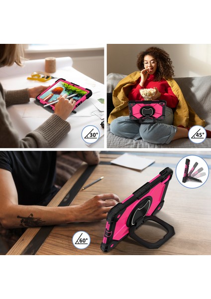 Huawei Matepad Se 11 Kickstand Kılıf Silikon+Pc Tablet Kapağı-Siyah/gül (Yurt Dışından) indirimleri
