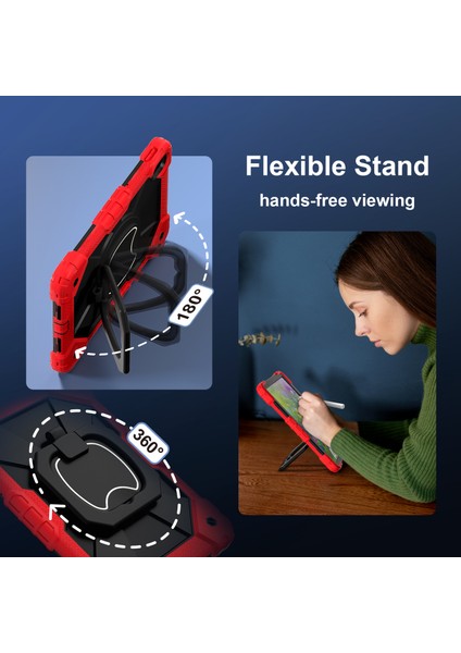 Huawei Matepad Se 11 Kickstand Kılıf Silikon+Pc Tablet Kapağı-Kırmızı/siyah (Yurt Dışından) fırsatları